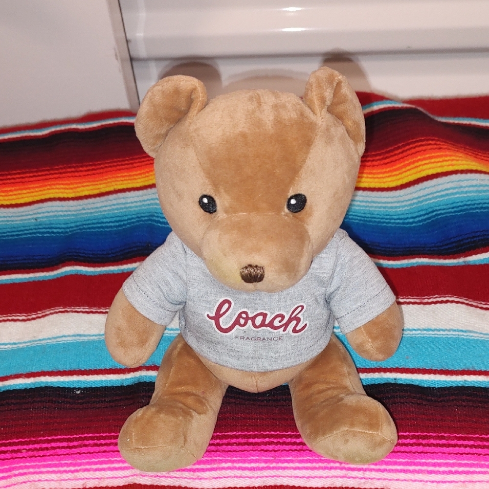 2023 Coach Fragrance Plush Brown Teddy Bear Logo T-Shirt Limited Edition
